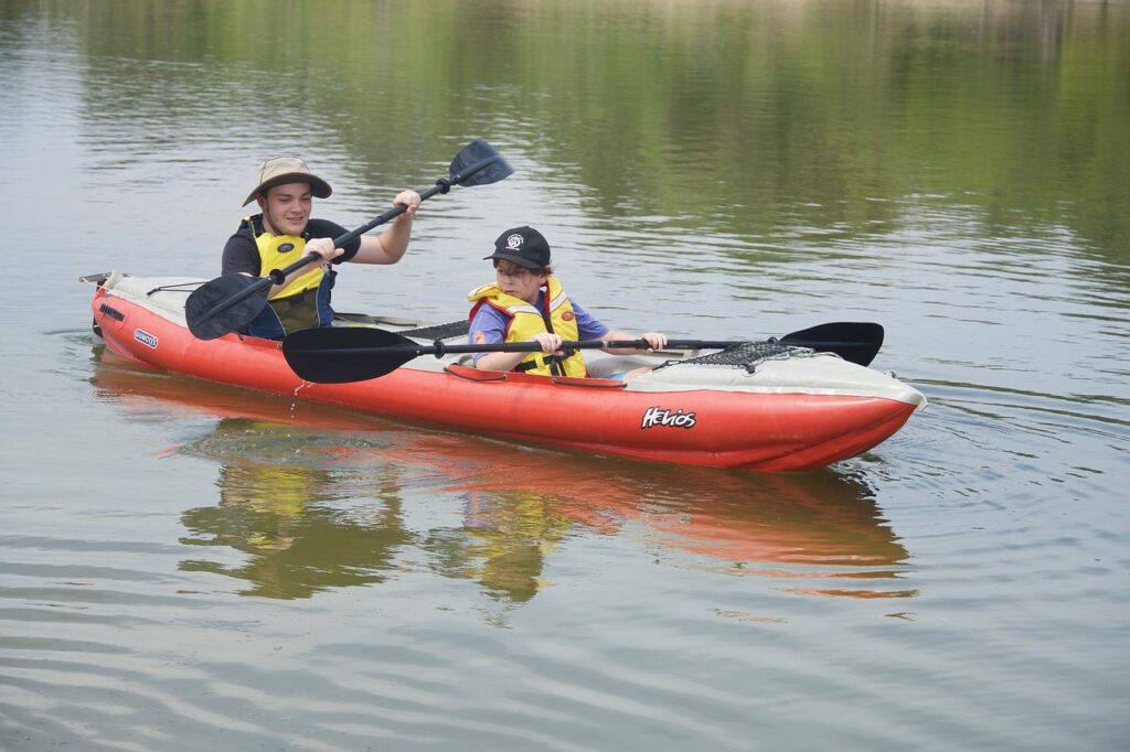 tandem kayaking with kids